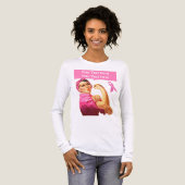 Brustkrebs-Bewusstsein Rosie the Riveter Tri-Blend Shirt (Vorderseite voll)