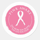 Brustkrebs-Bewusstsein Runder Aufkleber (Vorderseite)