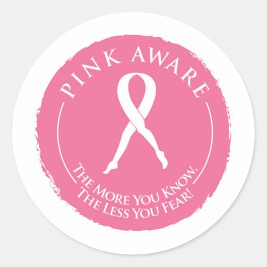 Brustkrebs-Bewusstsein Runder Aufkleber (Vorderseite)