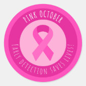 Brustkrebs-Bewusstsein Runder Aufkleber (Vorderseite)