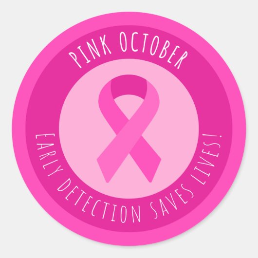 Brustkrebs-Bewusstsein Runder Aufkleber (Vorderseite)