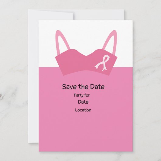Brustkrebs-Bewusstsein, Save the Date Party Einladung (Vorderseite)