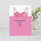 Brustkrebs-Bewusstsein, Save the Date Party Einladung (Stehend Vorderseite)