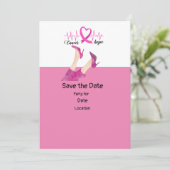Brustkrebs-Bewusstsein, Save the Date Party Einladung (Stehend Vorderseite)