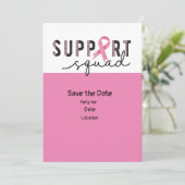 Brustkrebs-Bewusstsein, Save the Date Party Einladung (Stehend Vorderseite)