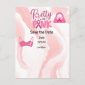 Brustkrebs-Bewusstsein, Save the Date Party Postkarte (Vorderseite)