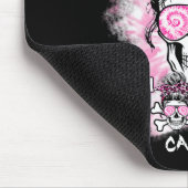 Brustkrebs-Bewusstsein Schädel F Krebs rosa Rib Mousepad (Ecke)