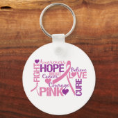 Brustkrebs-Bewusstsein Schlüsselanhänger (Vorderseite)