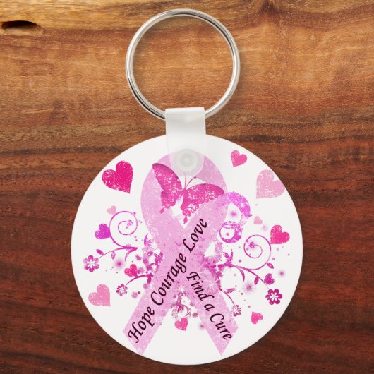Brustkrebs-Bewusstsein Schlüsselanhänger (Vorderseite)