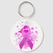 Brustkrebs-Bewusstsein Schlüsselanhänger (Vorderseite)