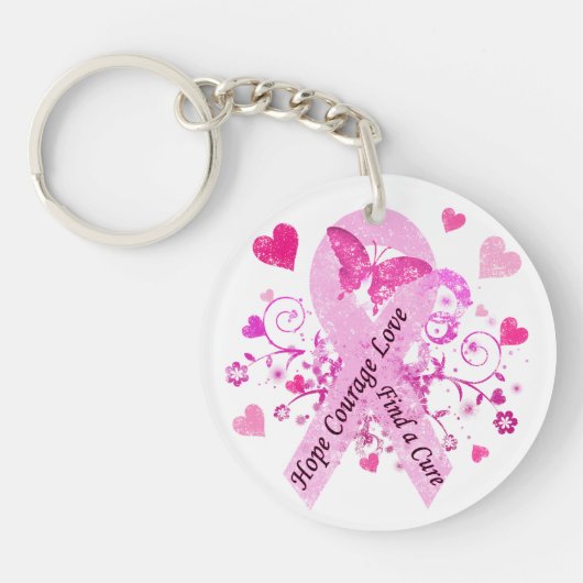 Brustkrebs-Bewusstsein Schlüsselanhänger (Vorderseite)