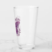 Brustkrebs-Bewusstsein Schmetterling Blumengrenze Glas (Links)