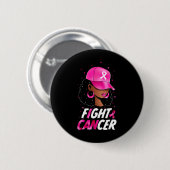 Brustkrebs-Bewusstsein Schwarze Frauen Kriegerunte Button (Vorne & Hinten)