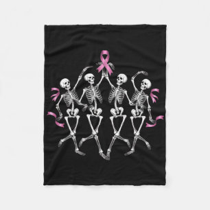 Brustkrebs-Bewusstsein Skelett Tanzen Pink Ribb Fleecedecke