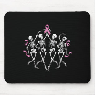 Brustkrebs-Bewusstsein Skelett Tanzen Pink Ribb Mousepad