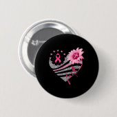 Brustkrebs-Bewusstsein Sonnenblume Glaube Bling Bl Button (Vorne & Hinten)