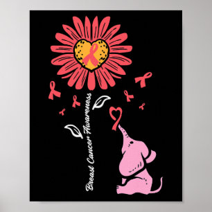 Brustkrebs Bewusstsein Sonnenblumen Elephant Girl Poster