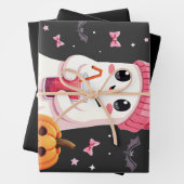 Brustkrebs-Bewusstsein Spooky Ghost Halloween Geschenkpapier Set (Beispiel)