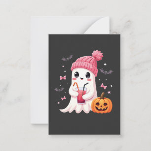 Brustkrebs-Bewusstsein Spooky Ghost Halloween Mitteilungskarte