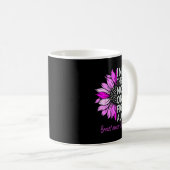 Brustkrebs-Bewusstsein Suower Unterstützung Brust Kaffeetasse (VorderseiteRechts)