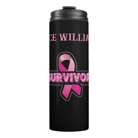 Brustkrebs-Bewusstsein Thermosbecher (Vorderseite)