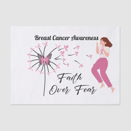 Brustkrebs-Bewusstsein über Angst Seidenpapier (Vorderseite)