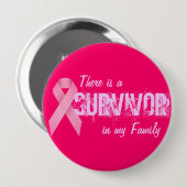Brustkrebs-Bewusstsein - Überlebend-Knopf Button (Vorne & Hinten)