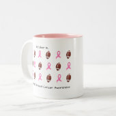 Brustkrebs-Bewusstsein und Fußball Zweifarbige Tasse (Vorderseite Links)