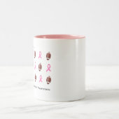 Brustkrebs-Bewusstsein und Fußball Zweifarbige Tasse (Mittel)