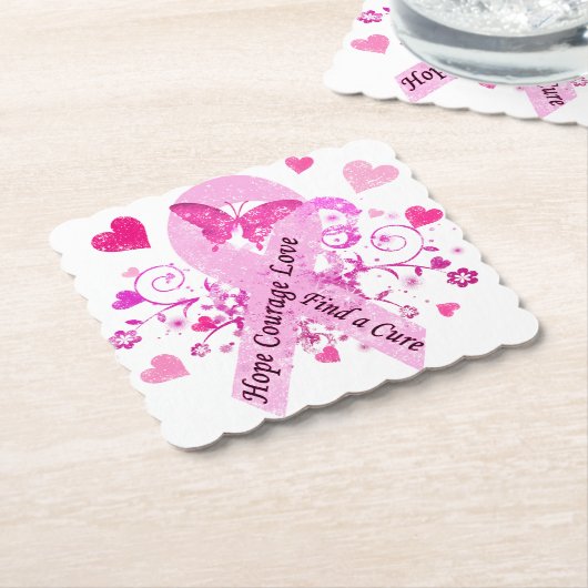 Brustkrebs-Bewusstsein Untersetzer (angewinkelt)