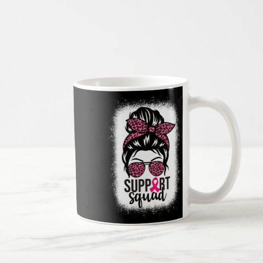 Brustkrebs-Bewusstsein Unterstützung-squad Messy B Kaffeetasse (Rechts)