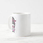 Brustkrebs-Bewusstsein Unterstützung-squad Messy B Kaffeetasse (Vorderseite Links)