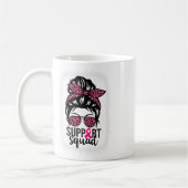 Brustkrebs-Bewusstsein Unterstützung-squad Messy B Kaffeetasse (Links)