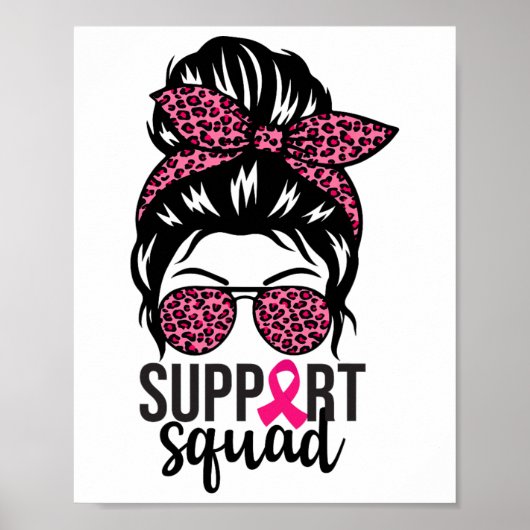 Brustkrebs-Bewusstsein Unterstützung-squad Messy B Poster (Vorne)