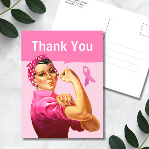 Brustkrebs-Bewusstsein Vielen Dank Pink Ribbon Postkarte