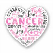 Brustkrebs-Bewusstsein Vinyl-Aufkleber Aufkleber (Vorderseite)