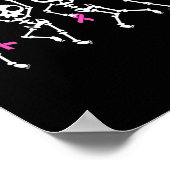 Brustkrebs-Bewusstsein von Ribbon Skelett Frauen M Poster (Ecke)