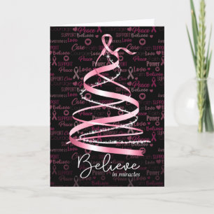 Brustkrebs-Bewusstsein Weihnachten Rosa Band Baum