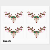 Brustkrebs-Bewusstsein Weihnachtskleber Reindee Rechteckiger Aufkleber (Blatt)