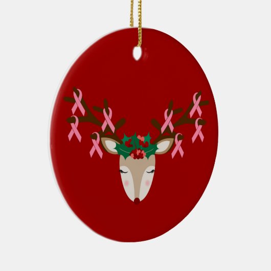 Brustkrebs-Bewusstsein Weihnachtsschmuck (Rechts)