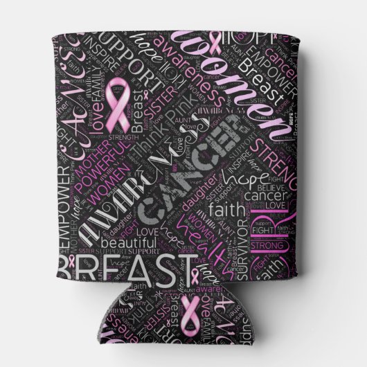 Brustkrebs-Bewusstsein Word Cloud-ID261 Dosenkühler (Rückseite)
