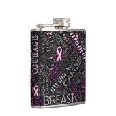 Brustkrebs-Bewusstsein Word Cloud-ID261 Flachmann (Rechts)