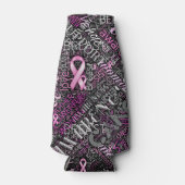 Brustkrebs-Bewusstsein Word Cloud-ID261 Flaschenkühler (Vorderseite)