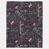 Brustkrebs-Bewusstsein Word Cloud-ID261 Fleecedecke (Vorderseite)