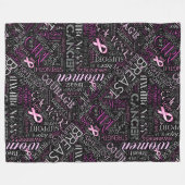 Brustkrebs-Bewusstsein Word Cloud-ID261 Fleecedecke (Vorderseite (Horizontal))