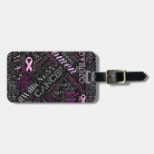 Brustkrebs-Bewusstsein Word Cloud-ID261 Gepäckanhänger (Vorderseite horizontal)