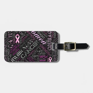 Brustkrebs-Bewusstsein Word Cloud-ID261 Gepäckanhänger