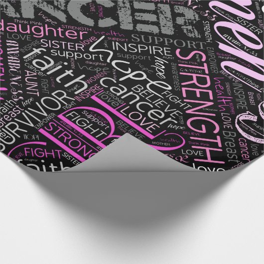 Brustkrebs-Bewusstsein Word Cloud-ID261 Geschenkpapier (Ecke)