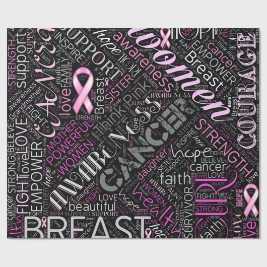 Brustkrebs-Bewusstsein Word Cloud-ID261 Geschenkpapier (Flach)