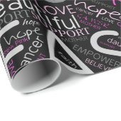 Brustkrebs-Bewusstsein Word Cloud-ID261 Geschenkpapier (Rolleneckpunkt)